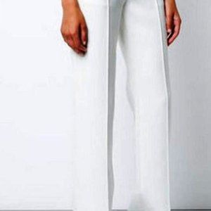 DVF DIANE VON FURSTENBERG WHITE FRONT SEAM TROUSER